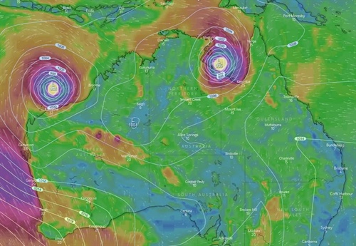 Bouře u Islandu a divoká Austrálie