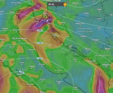 Včera vlny na Jadranu až 7 metrů